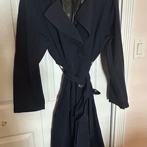 Lou & Grey Navy Blue Hooded Trench Coat